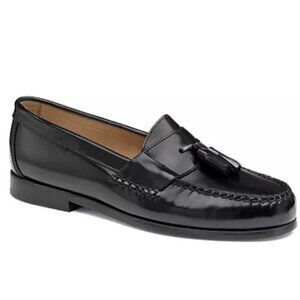 Johnston & Murphy SZ 10 Hayes  Black Leather Tassel Loafer Career casual formal